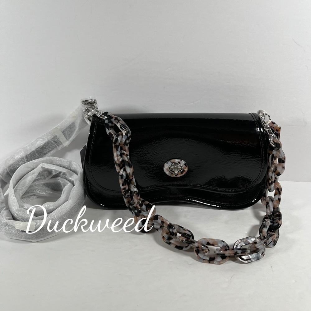 Sold ❌Coach Wavy Dinky Bag In Crinkle Patent Coachtopia Leather NWT